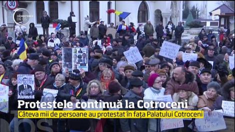 Protest în fața Palatului Cotroceni