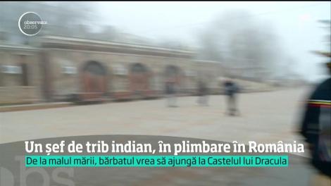 Un șef de trib indian, în plimbare în România
