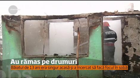 Un incendiu a distrus locuința unei familii cu doi copii din Neamț