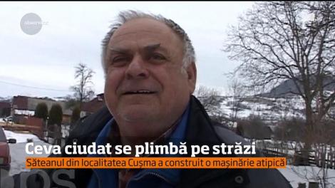 Un sătean a construit o mașină bizară