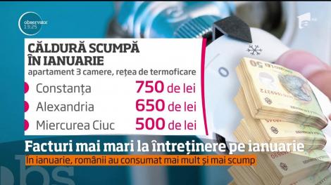 Facturi mai mari la întreținere pe ianuarie