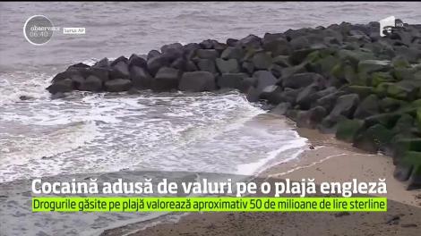 Cocaină adusă de valuri pe o plajă engleză