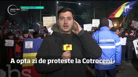 Aproape 400 de susţinători ai Guvernului Grindeanu protestează în faţa Palatului Cotroceni