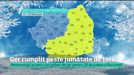 Meteorologii anunță ger cumplit peste jumătate de țară