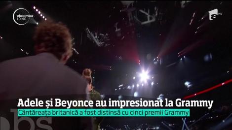 Adele şi Beyonce au oferit momente de neuitat la gala premiilor Grammy, de la Los Angeles