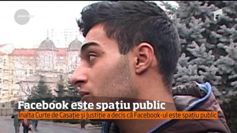 Înalta Curte de Casație și Justiție a decis că Facebook-ul este spațiu public
