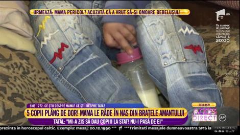 5 copii plâng de dor! Mama le râde în nas din braţele amantului