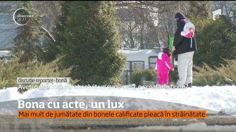 Bona cu acte, un lux. Mai mult de jumătate din bonele calificate pleacă în străinătate