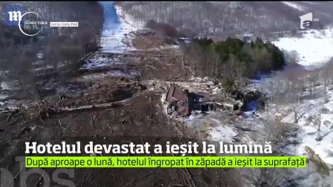 Hotelul din Italia, distrus de avalanşă, a ieşit la lumină