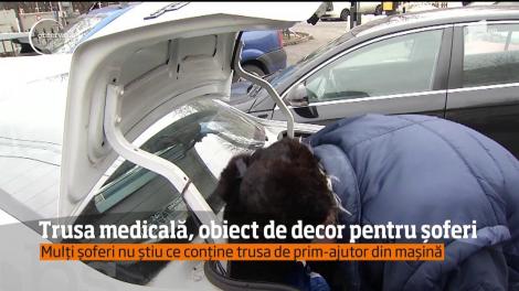 Trusa medicală, obiect de decor?! Mulți șoferi nu știu ce conține cutia de prim-ajutor