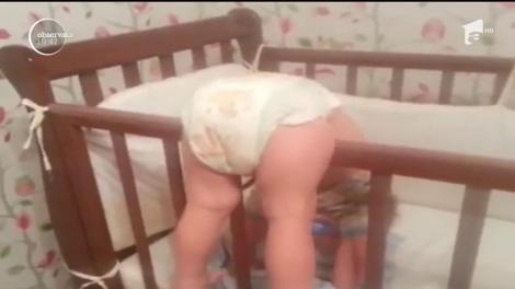 Un bebeluș, expert în evadare