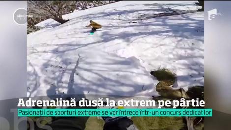 Adrenalină dusă la extrem pe o pârtie improvizată din Retezat