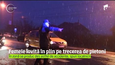 O femeie a fost lovită de maşină pe trecerea de pietoni, la Bistriţa