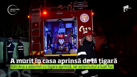 O femeie de 65 de ani din Galaţi a sfârşit cumplit, în casa cuprinsă de flăcări