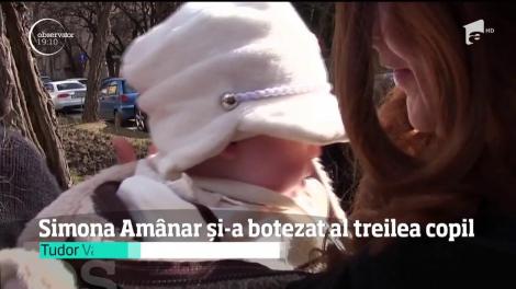 Simona Amânar şi-a botezat cel de-al treilea copil