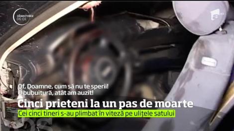 Cinci prieteni au încheiat o plimbare în viteză cu un accident violent. Printre ei se afla şi un copil de 12 ani