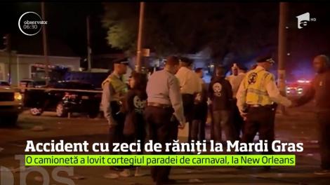 Marea paradă a carnavalului Mardi Gras, din New Orleans, a fost marcată de un nefericit accident