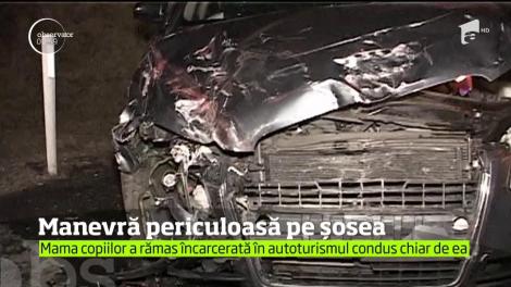 Accident grav în în Bistriţa Năsăud. Doi copii au scăpat ca printr-o minune cu viaţă