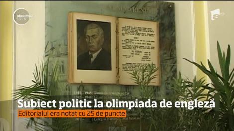 Subiect politic la olimpiada de engleză