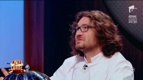 Mate Sandor, ajutor de bucătar, în Arad, prepară pentru cei trei chefi "Pastichio"