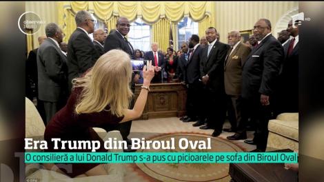 O consilieră a lui Donald Trump s-a pus cu picioarele pe sofa din Biroul Oval