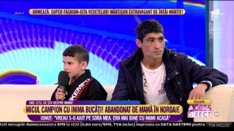 Abandonat de mamă, Ionuț e campion național la kempo și vrea să devină un sportiv apreciat: "Vreau să o ajut pe sora mea bolnavă. Era bine cu mami acasă!"