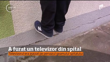 Un bărbat a furat un televizor din Spitalul Judeţean de Urgenţă din Galaţi