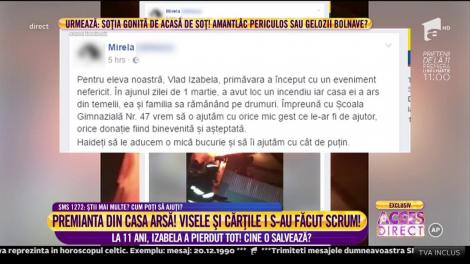 Izabela, premianta din casa arsă! La cei 11 ani, are 10 pe linie, dar cărţile și visele i s-au făcut scrum!