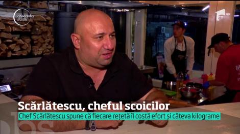 Doamnelor? ”Mă vedeți că sunt așa gras, dar credeți-mă că, deși mi-aș dori să fiu slab, n-aș putea!” Chef Cătălin Scărlătescu a oferit lalele şi scoici, de Mărţişor