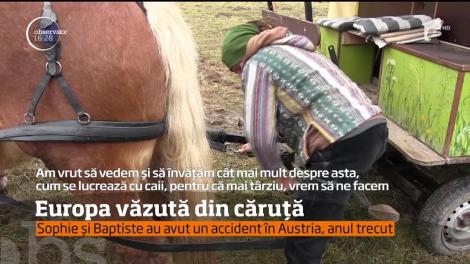 Doi tineri occidentali şi-au propus să vadă Europa din căruţa cu cai!