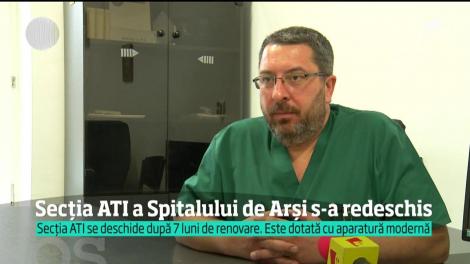Secţia de Anestezie şi Terapie Intensivă de la Spitalul de Arşi a fost redeschisă