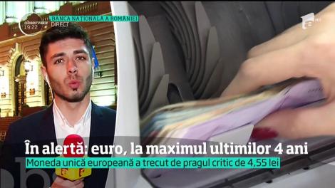 Leul a scăzut drastic faţă de celelalte monede. Cursul Euro a sărit până la maximul ultimilor patru ani