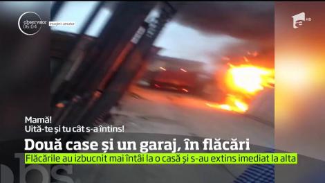 Doua case au fost afectate de un incendiu violent în localitatea Roşu