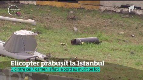Elicopter prăbușit la Istanbul. Cel puţin cinci oameni au murit