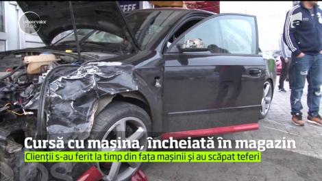 Un şofer a intrat cu maşina într-un magazin din Târgovişte