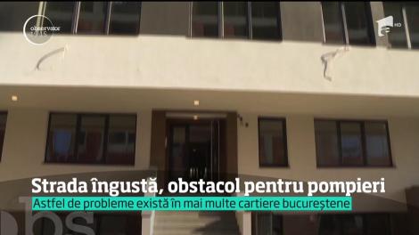 Stradă îngustă, obstacol pentru pompieri. Două case s-au făcut scrum