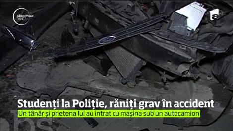 Doi studenți la Poliție, grav răniți într-un accident rutier, pe o stradă din Bistrița