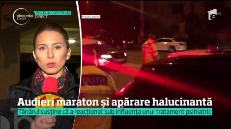 Un tânăr de 22 de ani a demarat în trombă cu un polițist atârnat de mașină