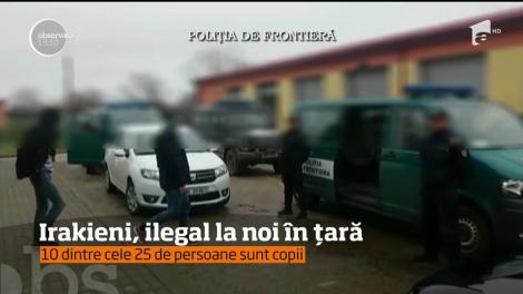 10 copii şi 15 adulţi, toţi cetăţeni irakieni, au fost prinşi în timp ce încercau să treacă ilegal graniţa la noi
