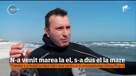 kitesurfing-ul, marea pasiune a lui Theodor, un tânăr din Bacău