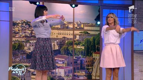 Andreea și Diana, demonstrație de balet ca la carte pentru colegul de platou. Florin Ristei: ”Ai picioare de balerină!”.