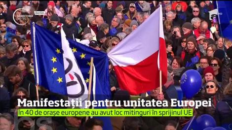 În zeci de oraşe europene au avut loc manifestaţii pentru unitatea continentului şi împotriva orientărilor extremiste şi populiste