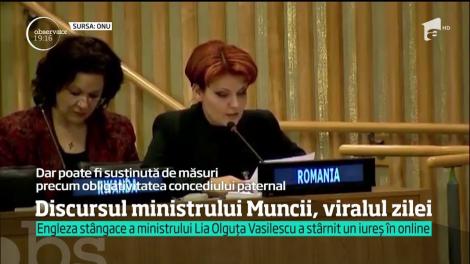 Discursul în engleză al ministrului Muncii, Lia Olguţa Vasilescu, viralul zilei