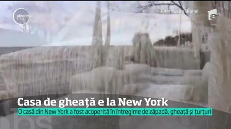 O casă din New York, acoperită în întregime de gheață!