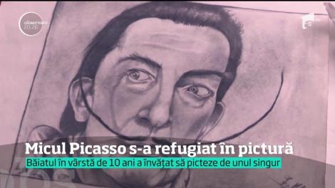 Un refugiat afgan înzestrat pentru pictură şi-a câştigat numele de Micul Picasso