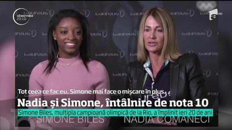 Reuniune de gradul 0 în gimnastica mondială! „Legenarele” Nadia Comăneci și Simone Biles, întâlnire de nota 10