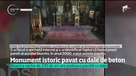 Monument istoric pavat cu dale de beton