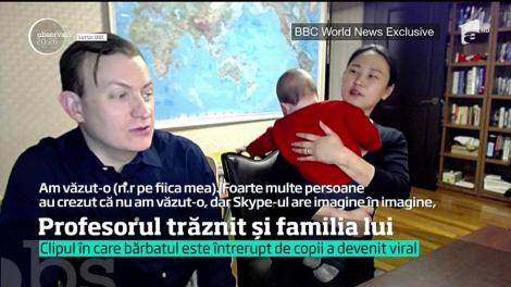 Profesorul al cărui interviu a fost întrerupt de apariţia copiilor a revenit cu explicații