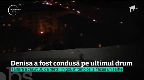 Denisa, adolescenta care a căzut în gol de pe blocul turn din Sibiu, condusă pe ultimul drum
