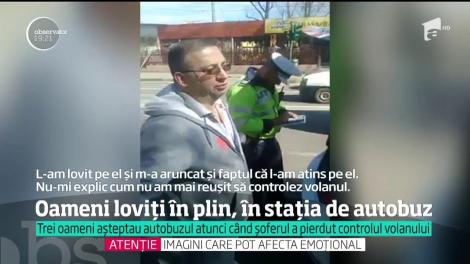 Scene teribile au fost surprinse în Bucureşti. Trei oameni au ajuns la spital după ce un şofer i-a lovit în plin, în timp ce aşteptau în staţia de autobuz